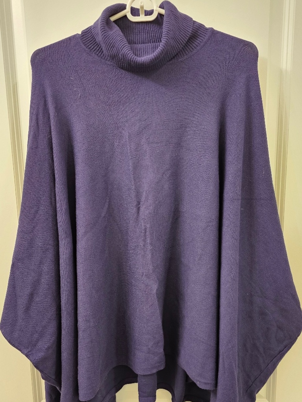 Alfani Purple Ribbed Turtleneck Poncho Lightweight Sweater – Size XL